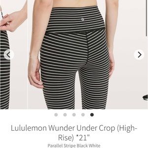 Lululemon Wunder Under Crop Size 6 parallel stripe